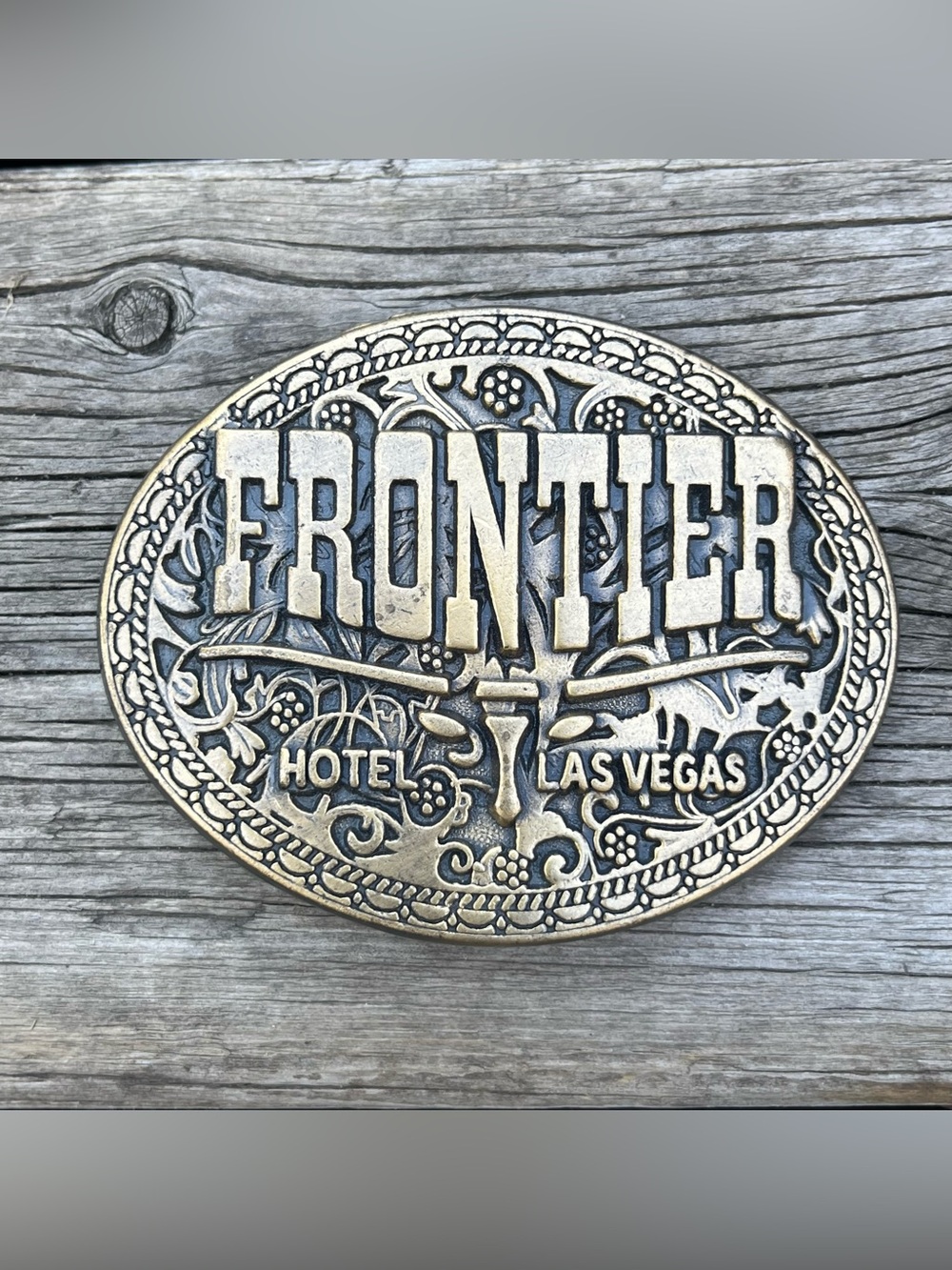 Vintage Frontier Hotel Las Vegas Belt Buckle